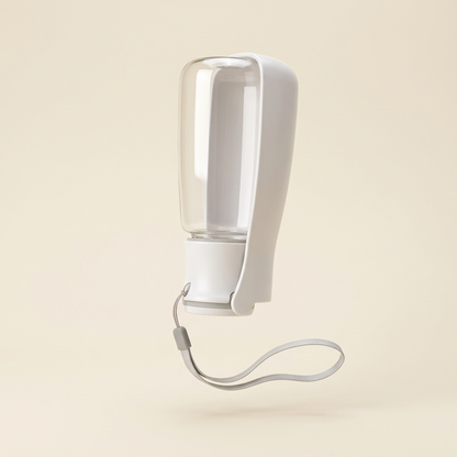 Refined white bottle with wrist strap
